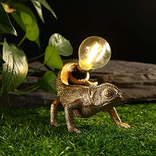 Image of MAYOLA Modern Chameleon Table Lamp,Desk lamp,Night Light,Wall Lamp, Resin Chameleon Lighting Fixture for Living Room, Bedroom, Office,Kids(Table Lamp, C-Gold)
