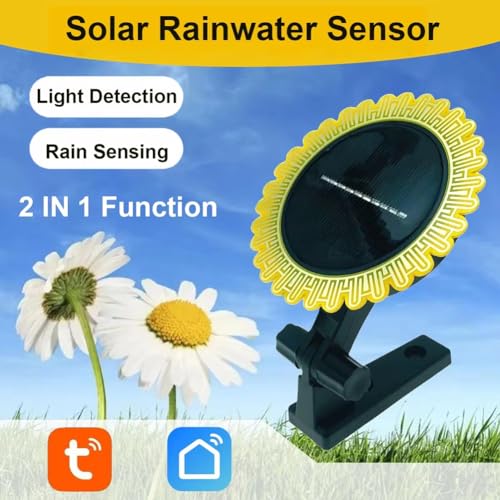 Sensor de lluvia inteligente contra humedades con panel solar exterior pack 2 6