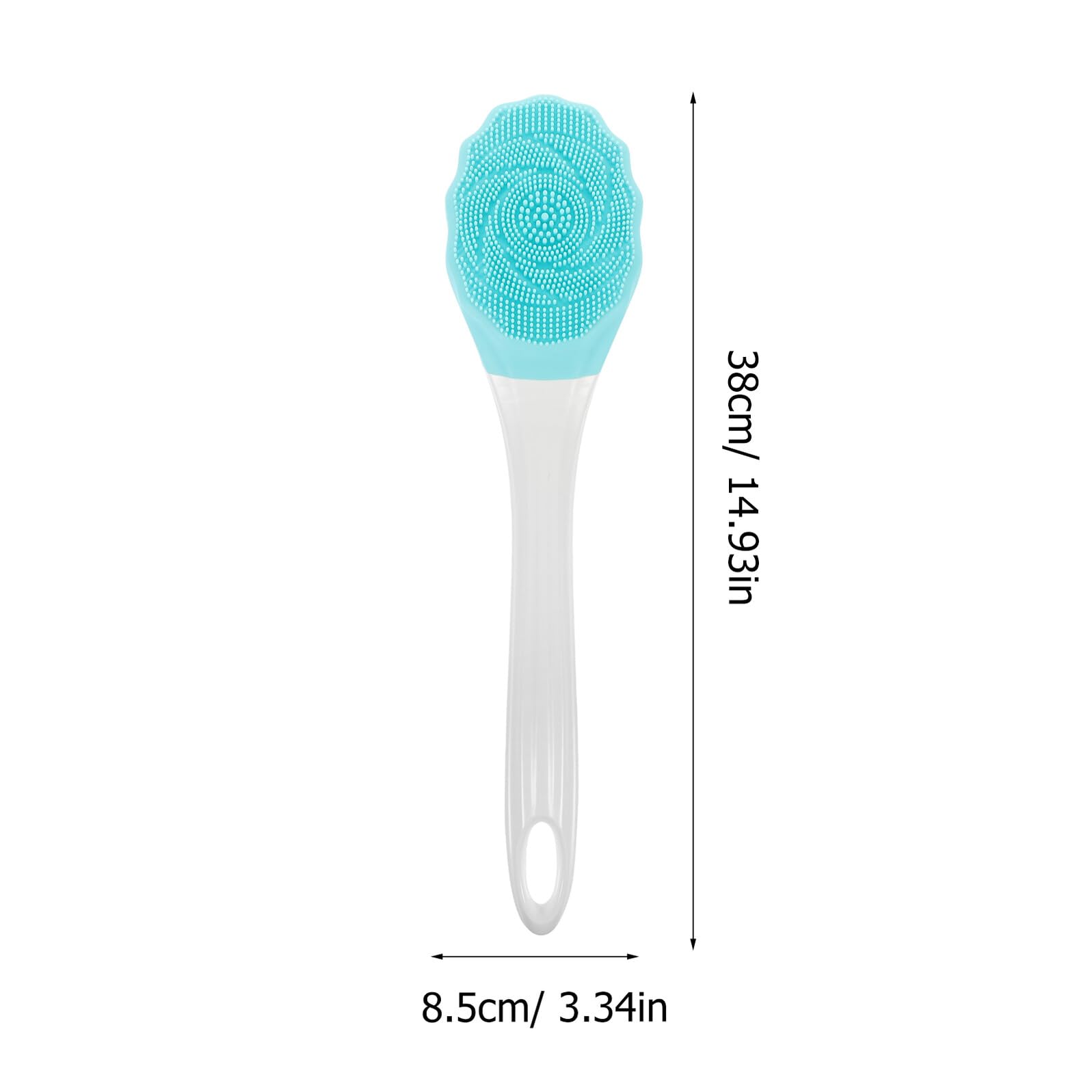 STOBAZA Spazzola per Doccia Elettrica Manico Lungo Spazzola per la Schiena in Silicone per Massaggio Corpo Strumento Pulizia Bagno Unisex Blu