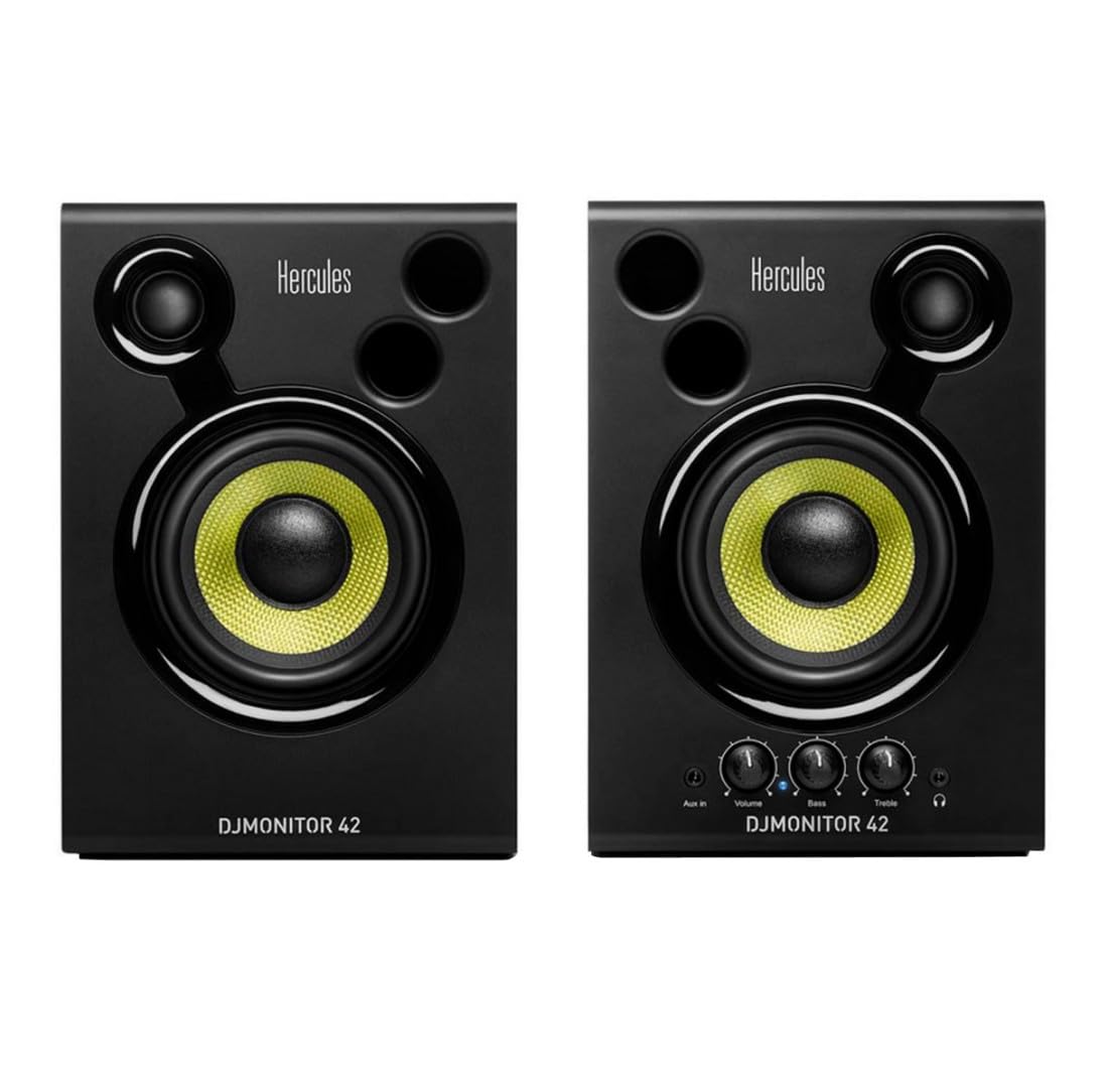 Hercules DJ Monitor 42 Monitor-Boxen + keepdrum Stereo-Kopfhörer