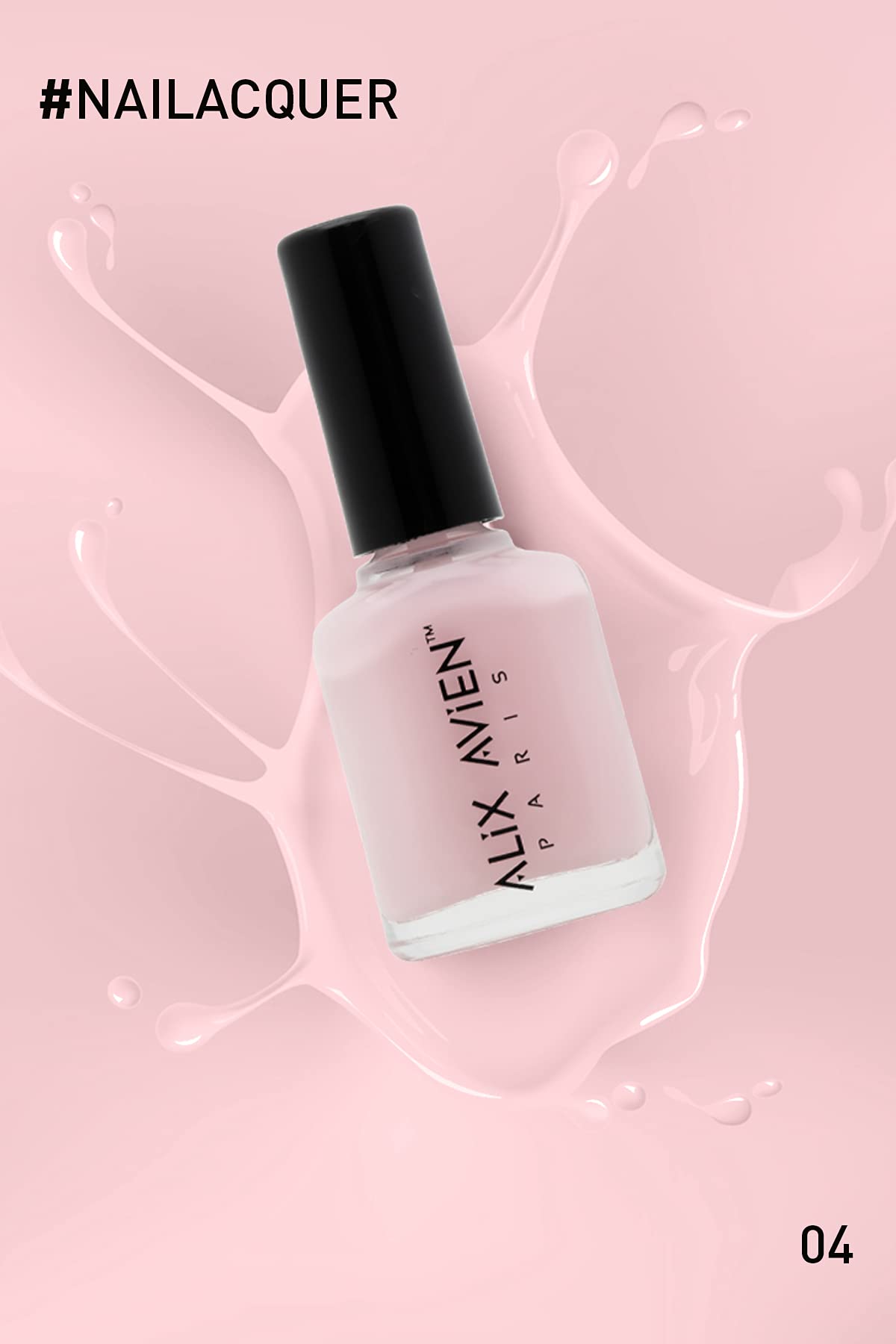 ALIX AVIEN Açık Pembe Oje 04 - Yüksek Pigmentli Uzun Süreli Kalıcılık Hızlı Kuruma - Nail Lacquer 04