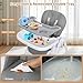 Ezebaby Foldable Baby High Chair, 3-in-1 Convertible High Chairs to Booster Seat, Portable High Chair with Adjustable Height and Recline, Removable Tray & Toy Bar