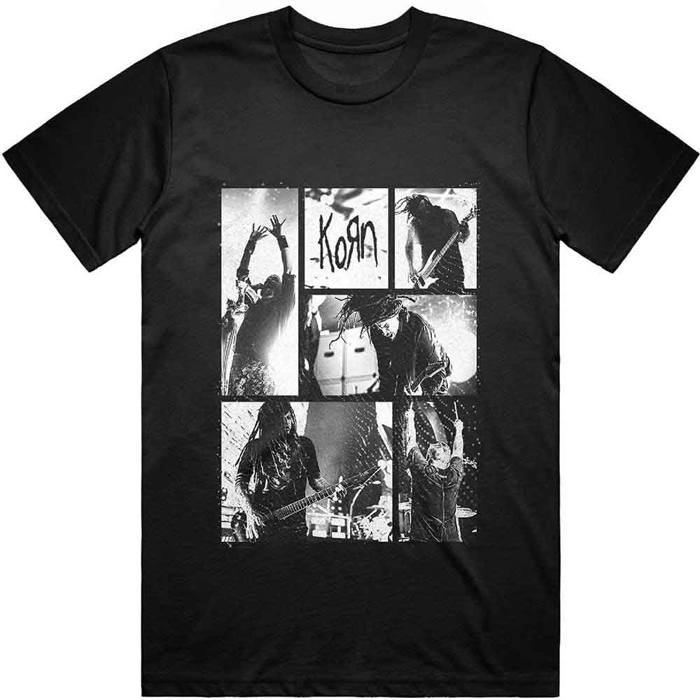 Rock Off Officially Licensed Products Men's Black Korn T Shirt Blocks Band Logo Official M