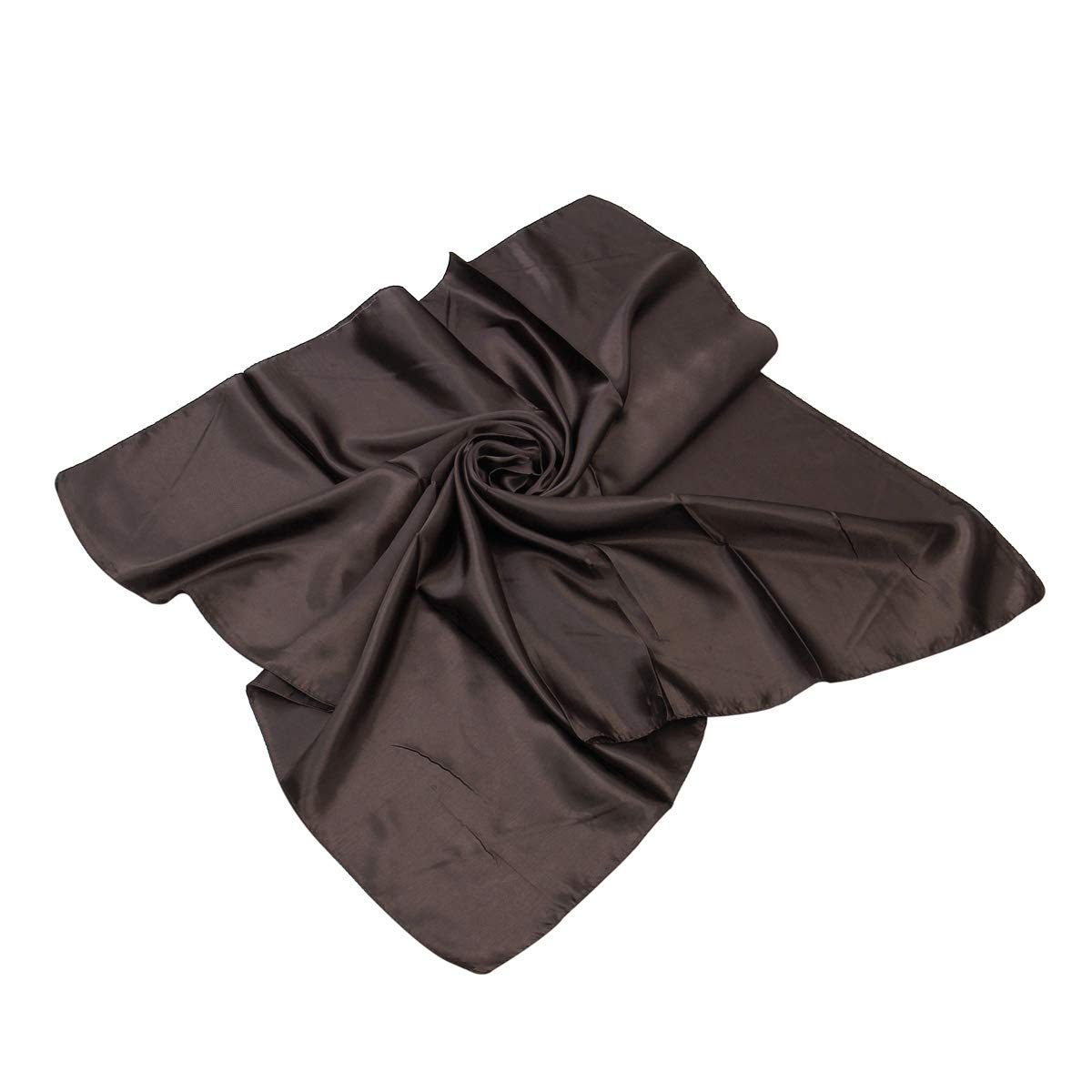 TrendsBlue Elegant Large Silk Feel Solid Color Satin Square Scarf Wrap 35"