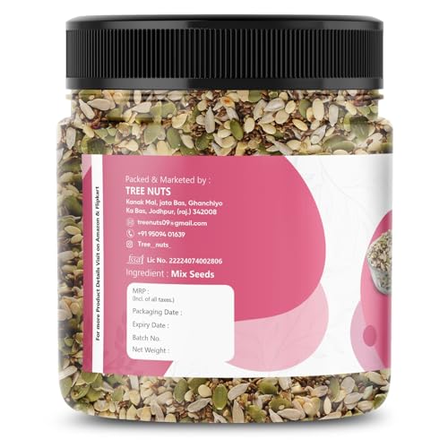 Image of TREE NUTS Mix Seeds 200GM each Edible Seed I Healthy Diet Snacks, omega-3s,dietary fiber | Chia,Pumpkin,Flax,Watermelon and Sunflower Seeds.