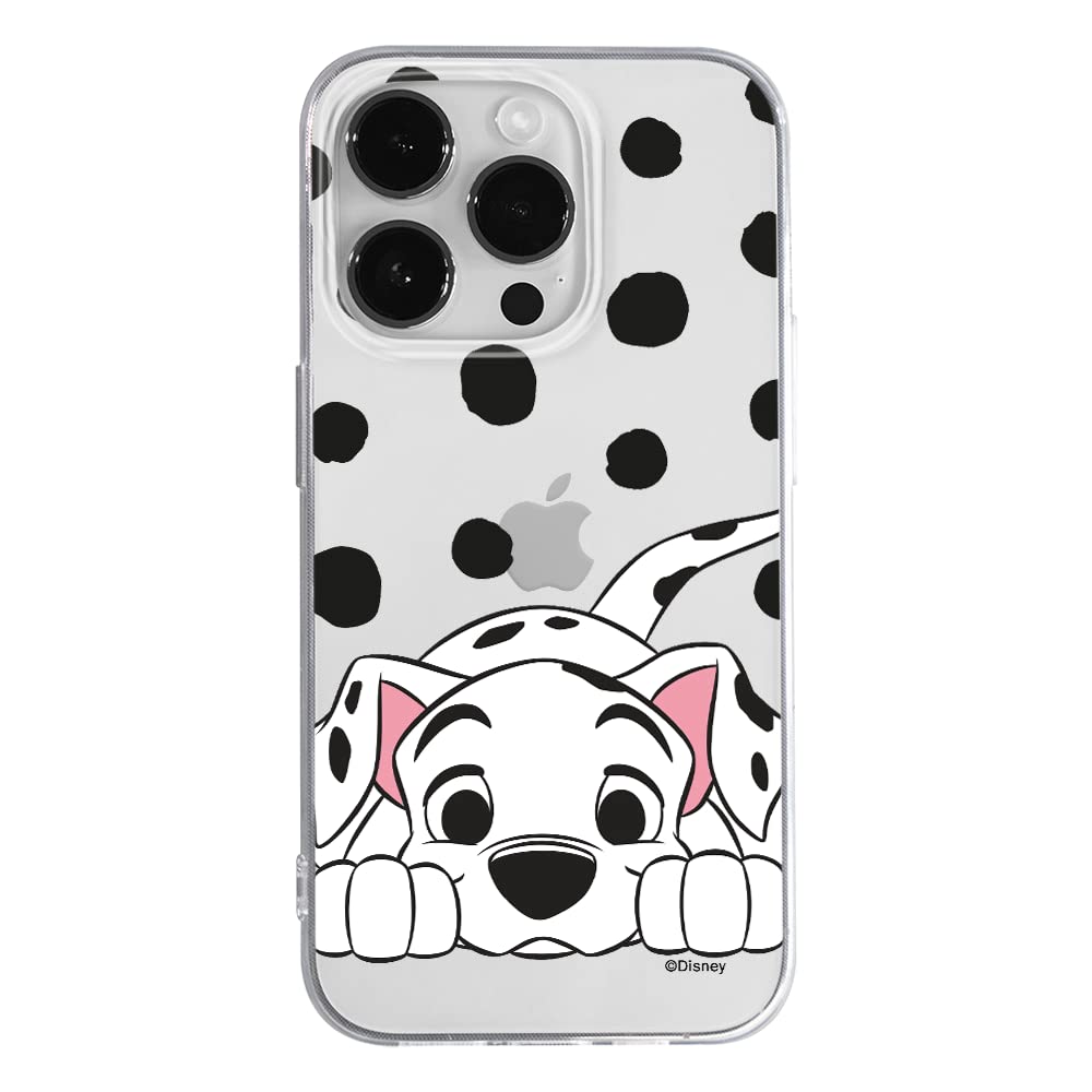 ERT GROUP Disney Dalmatian Phone Case Designed for iPhone 14 Pro, 6.1 inch, TPU Shockproof Protective Phone Cover, Raised Edges, Scratch Resistant Design, 101 Dalmatians Design