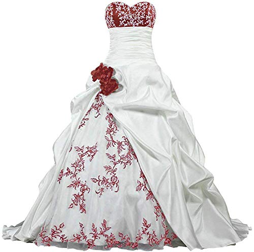 Zorayi Élégant Bustier Broderie Robe de Mariée Taffetas et Organza A-Ligne Longue Ivoire &...