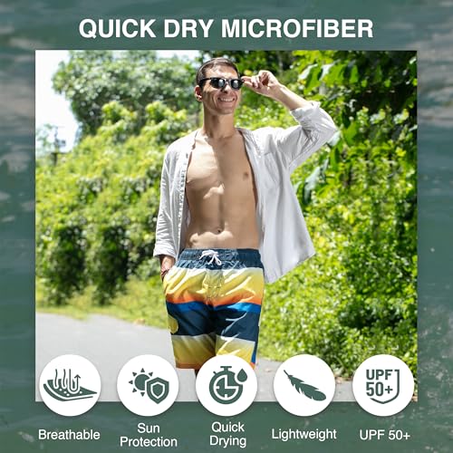 Image of Kanu Surf Men's Big Viper Extended Size Stripe Swim Trunk