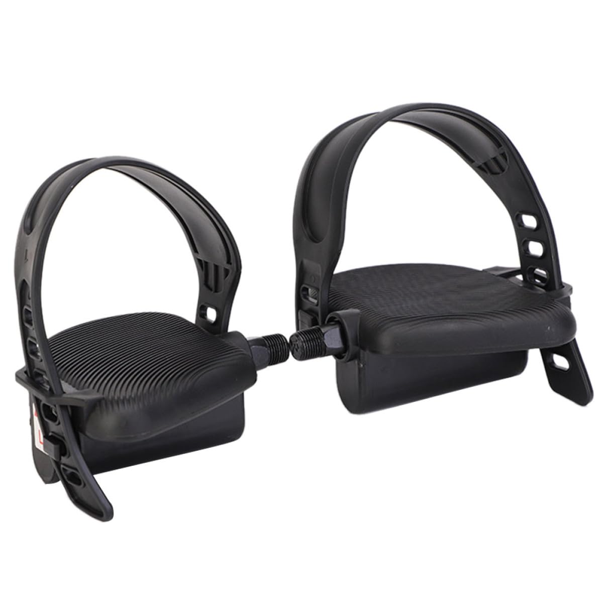 Beavorty Mountainbike Pedal aus Stahl und Gummi mit Rutschfestem Design und Verstellbaren Riemen für Heimtrainer und Outdoor Einsatz