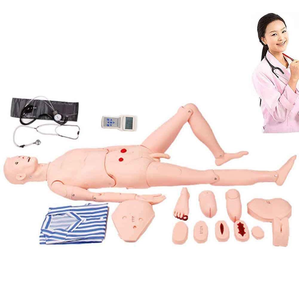 Life Size Nursing Mannequin Model Demonstration Human Training Manikin, PVC Patient Care Simulator for Nursing Medical Training Teaching Medical Supplies