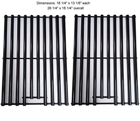 Set of 2 Porcelain steel Cooking Grid Replacement for Select Gas Grill Models by Charbroil, Coleman, CG-65P-CI