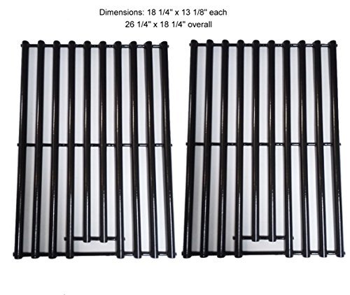 Set of 2 Porcelain steel Cooking Grid Replacement for Select Gas Grill Models by Charbroil, Coleman, CG-65P-CI