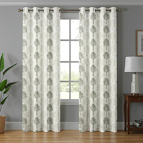 Image of Exporthub Glossy Shine 3D Floral Digital Printed Green Colour Window Curtains 5 feet Long Set of 2 Pc, for Living Room and Bedroom (EHSPR079 54)