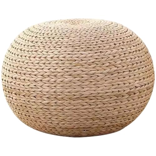 Reposapiés de Bola Tejida con totora, Decoración artística Natural para Sala de Estar, Silla Japonesa de Tatami, Estructura de Acero