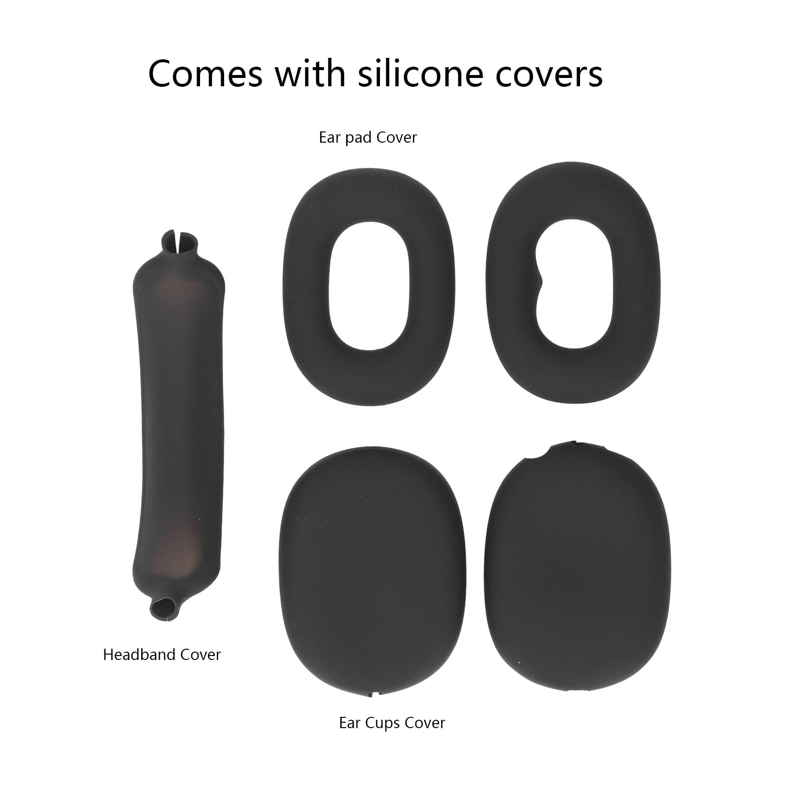 Étui pour écouteurs avec Cache-Oreillettes, étui de Voyage Rigide pour écouteurs, étui de Transport en EVA avec Poche en Filet pour Accessoires, Rangement de Protection Portable (Noire)