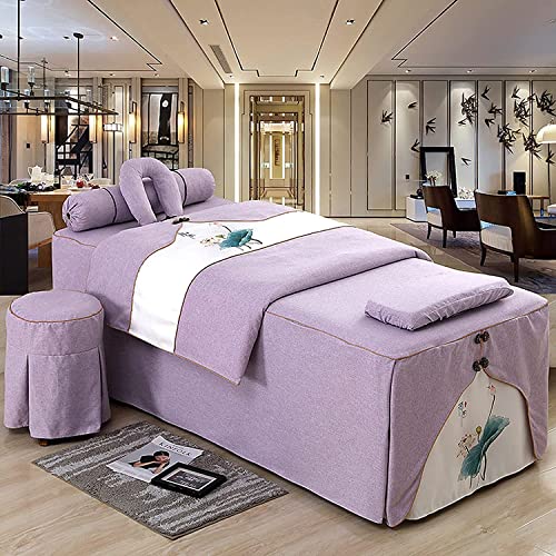 4-Piece High-End European Style Cotton & Linen Table Skirt Set - Elegant...