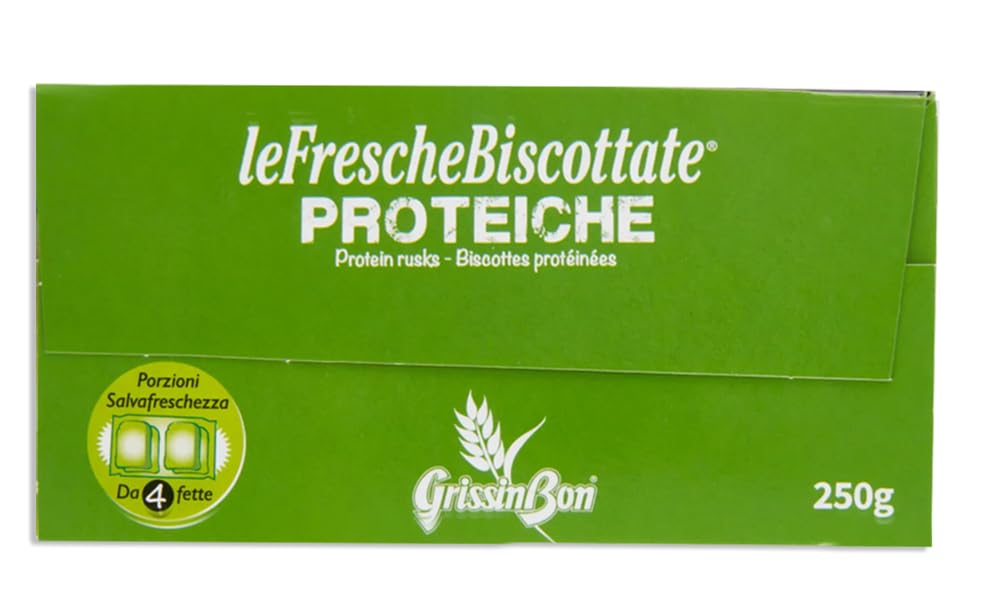 4X GrissinBon Le Fresche Biscottate Proteiche Fette Biscottate con Proteine in Porzioni Salva Freschezza 250g