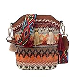 Estilo: bolso cruzado bohemio, bolso organizador de ganchillo, bolso mexicano.