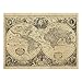 Bilderwelten Stampa su Legno - Illustrazione Vintage Mappa del Mondo Antico 30x40cm