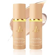 Foundation 4 in 1 - Color Changing Foundation, Medium Spectrum, Hypoallergenic Hydrating Liquid Concealer, Long-lasting &amp; Waterproof Natural Finish - 1.06 fl oz - 2 Pack