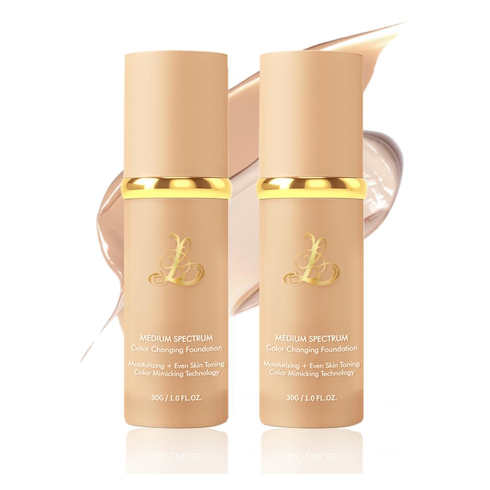 Foundation 4 in 1 - Color Changing Foundation, Medium Spectrum, Hypoallergenic Hydrating Liquid Concealer, Long-lasting & Waterproof Natural Finish - 1.0 fl oz