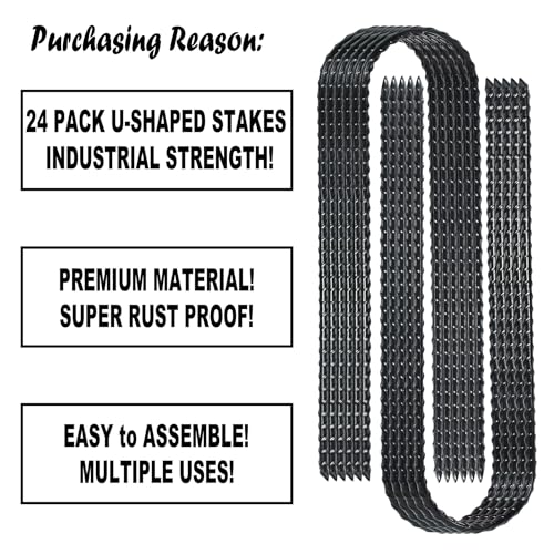 Image of 10-Inch Trampoline Stakes Heavy Duty U Shaped Rebar Ground Stakes Ground Anchors for Sporting Goods Security, House Construction (24)