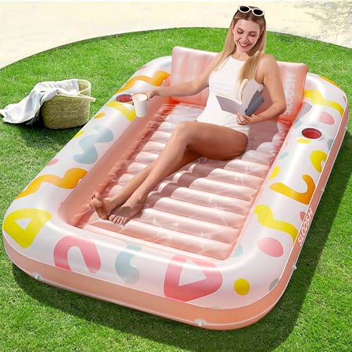 SLOOSH Inflatable Tanning Pool Lounger Float, 70