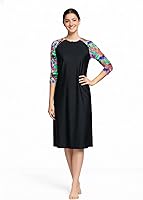 Vista 1 de Vestido de natación Shira Modest para mujer, manga 34, cubierta Tznius, protección solar UPF 50+, secado rápido