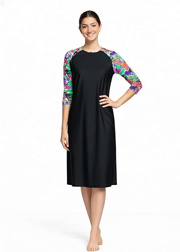 Vestido de natación Shira Modest para mujer, manga 34, cubierta Tznius, protección solar UPF 50+, secado rápido