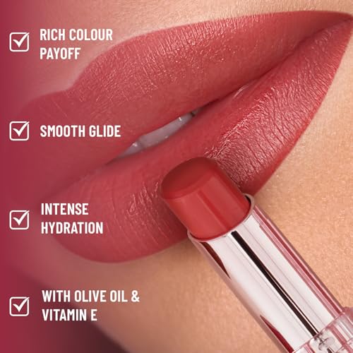 Image of Swiss Beauty Pure Lustre Lipstick | High Shine Finish | Smooth Glide | With Olive Oil & Vitamin E | Hydrating | Shade- Cheeky Pink, 3.8gm