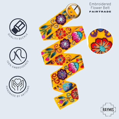 Embroidered Flower Belt for Women - Mexican Style Floral Belt4