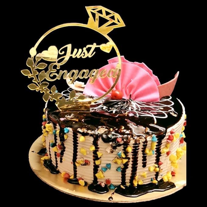 Unique Palette Just Engaged Wedding Engagement Cake Topper | Wedding Cake Topper | Custom Cake Topper for Wedding Couple Wedding | Cake Topper Engagement Ring (B0B9WV7C1K) Amazon Price History, Amazon Price Tracker