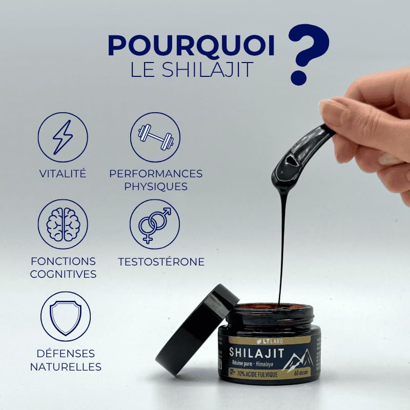 Résine Pure Shilajit - Acide Fulvique 70% - 30g - LT Labo
