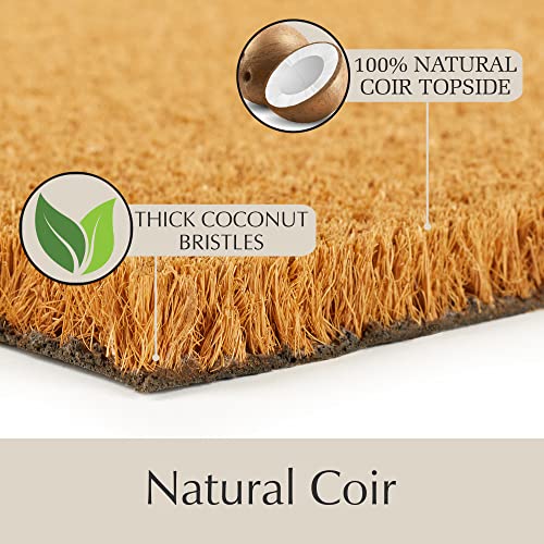 Emerson 100% Coir Doormats, 2-Pack Front Door Mats For Outdoor Entrance – 30” X 18” Welcome Mat For Home, 2-In-1 Entryway Patio With Layered Buffalo Plaid Rug, Entry Way Mat – Heavy Duty (Sweet) #TOP4