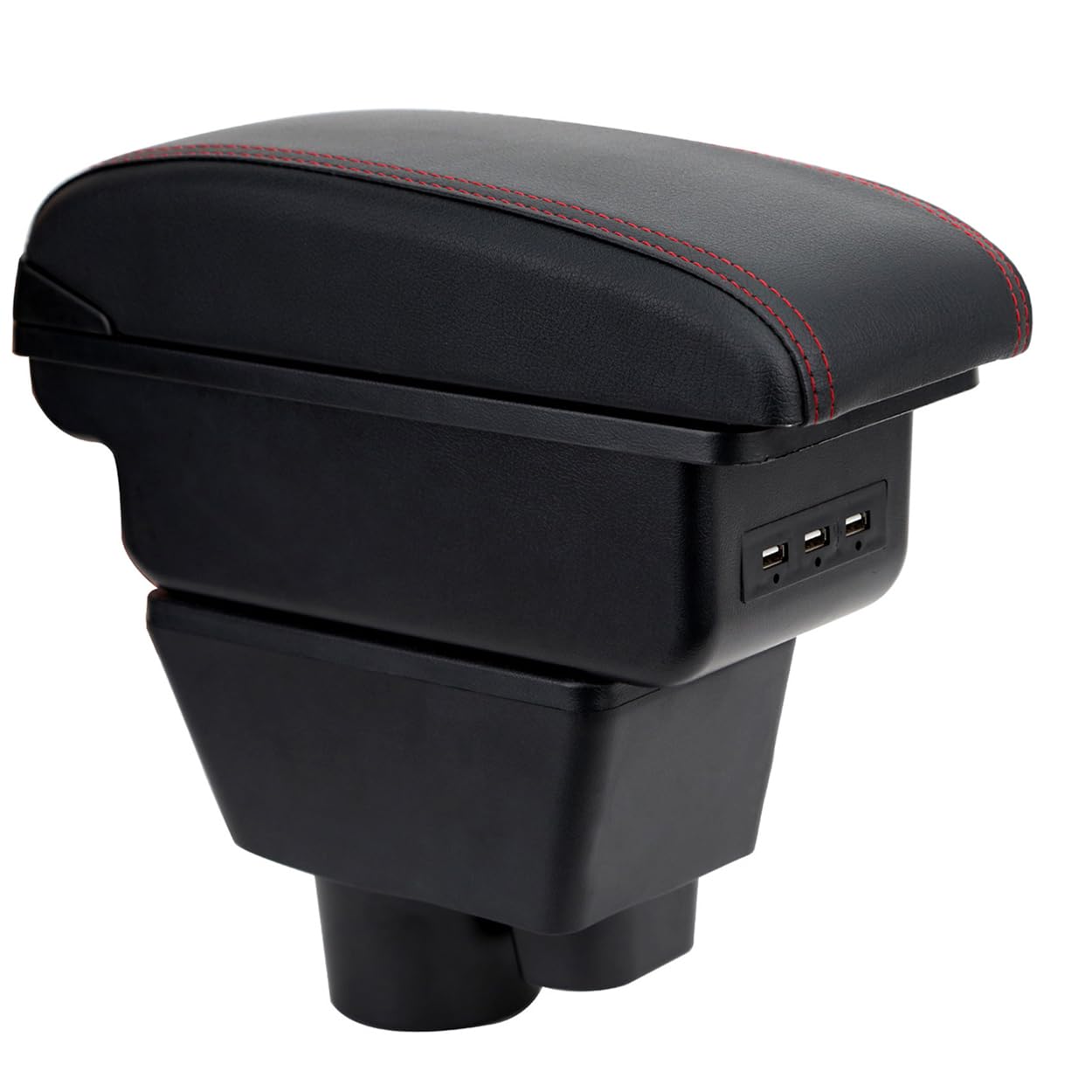 Bracciolo Centrale per Opel Corsa F 2019-2025, Doppio Scomparto, Pelle Nera, Facile da Installare, Accessorio Auto Personalizzato