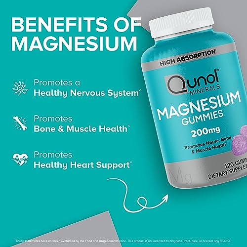 image for Qunol Magnesium Gummies for Adults, 200mg Elemental Magnesium (from 1,