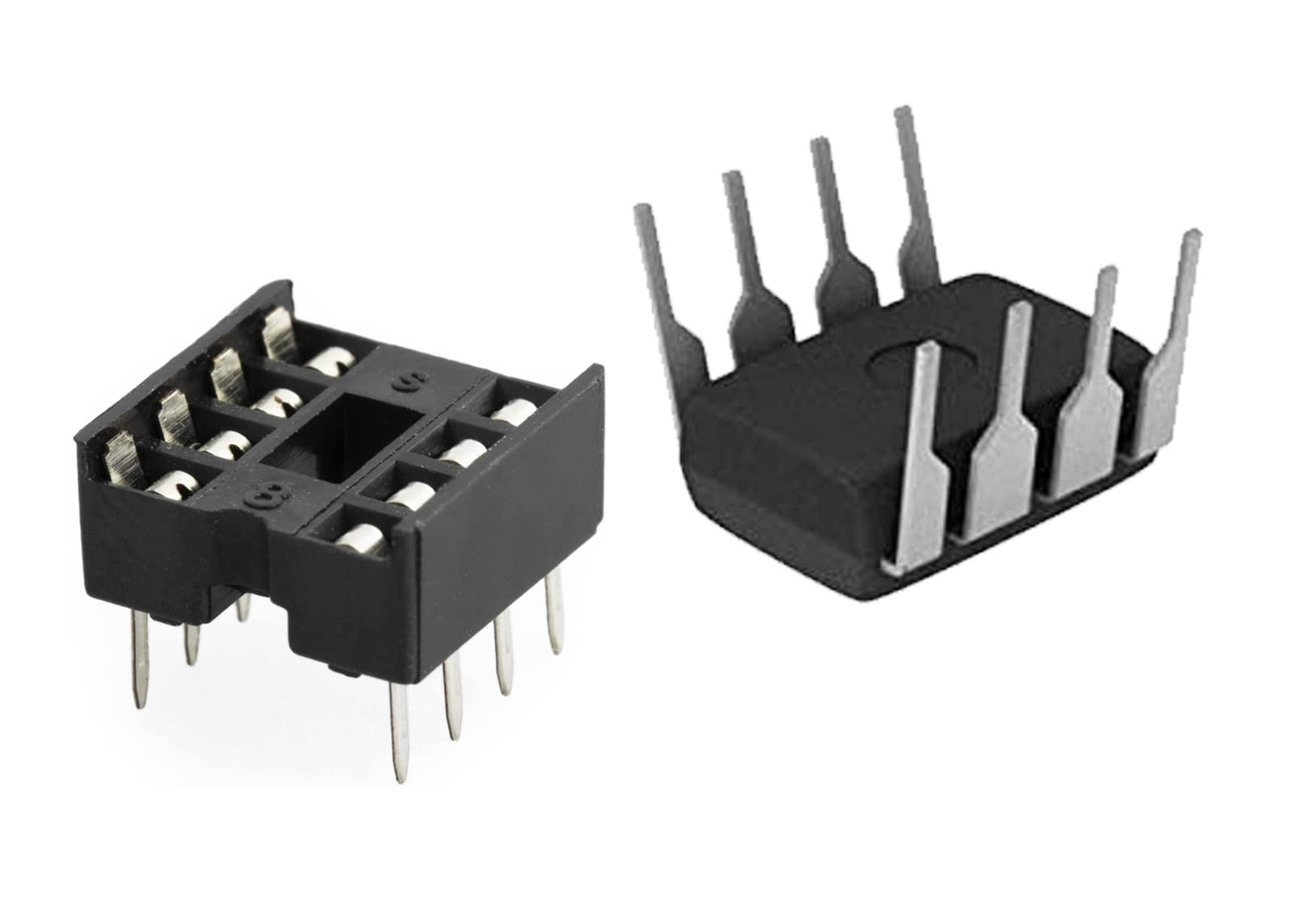 10 pcs Timer IC NE555 with 10pcs 8-pin IC Socket Robojax DIP-8 Pin