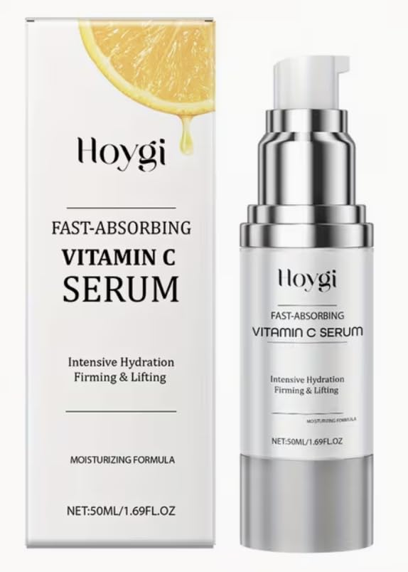 Super Vitamin C Serum for Sensitive and Mature Skin, with Hyaluronic Acid, Collagen and Vitamin E, Fragrance Free,Brightening, 1.69 FL 50ml Fasting Absorbing