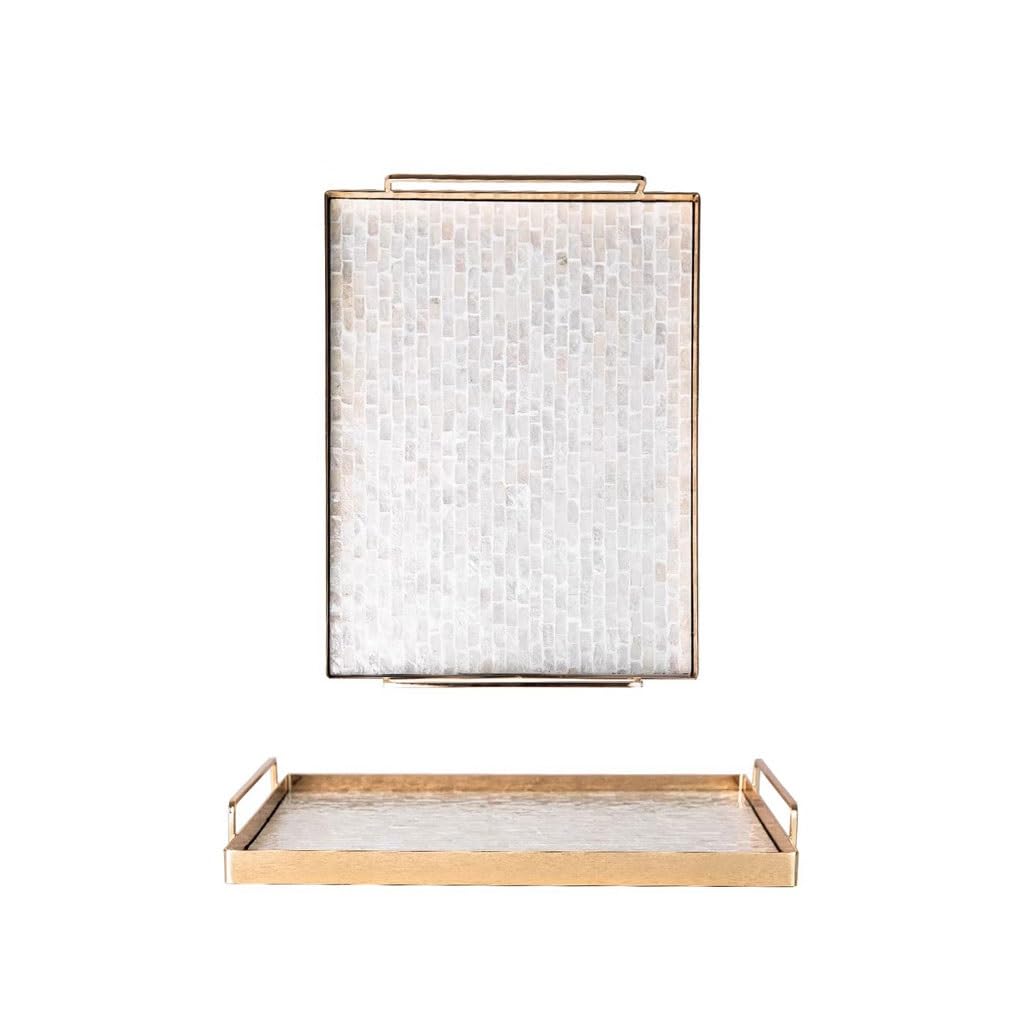 Tray Decor Retro Shell Decorative Tray Home Perfume Jewelry Desktop Storage Tray Food Tray(A)