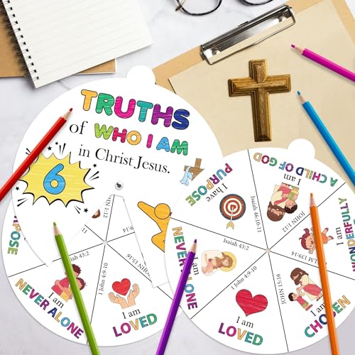 AsodSway Religious Coloring Wheel, 72Pcs DIY Paper Crafts for Sunday School - image 4