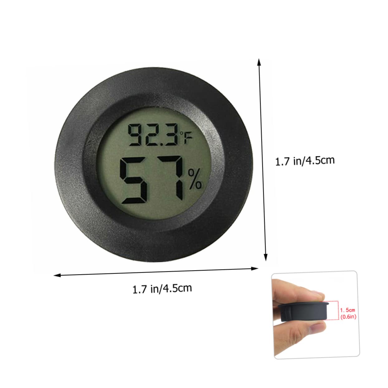 BEBEMOKO 7Pcs Mini Hygrometer Thermometer for Terrarium Digital Humidity and Temperature for Reptile Tanks Compact and Portable Humidity Gauge for Bearded Dragon Accessories