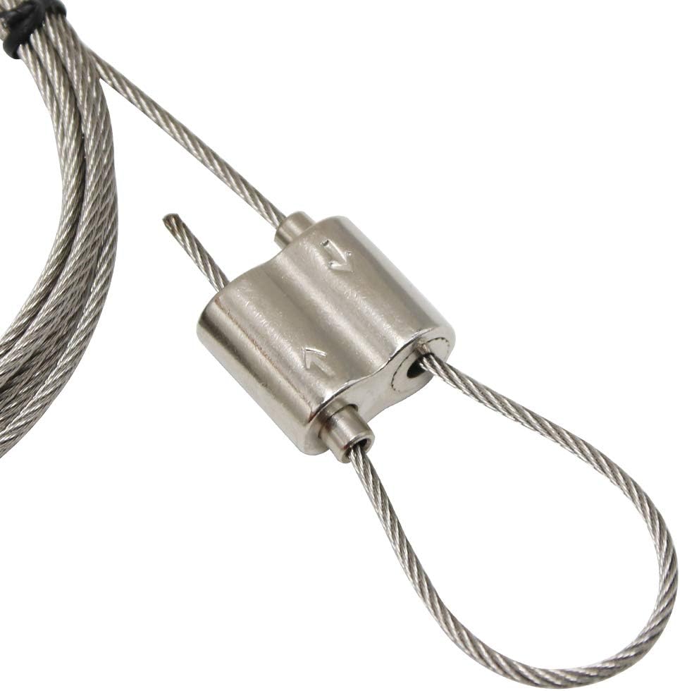 2-Piece Adjustable Suspension Cable kit for Heavy Frame Picture Photo Mirror Suspension Artwork Pendant 2m x 2mm Stainless Steel Cable