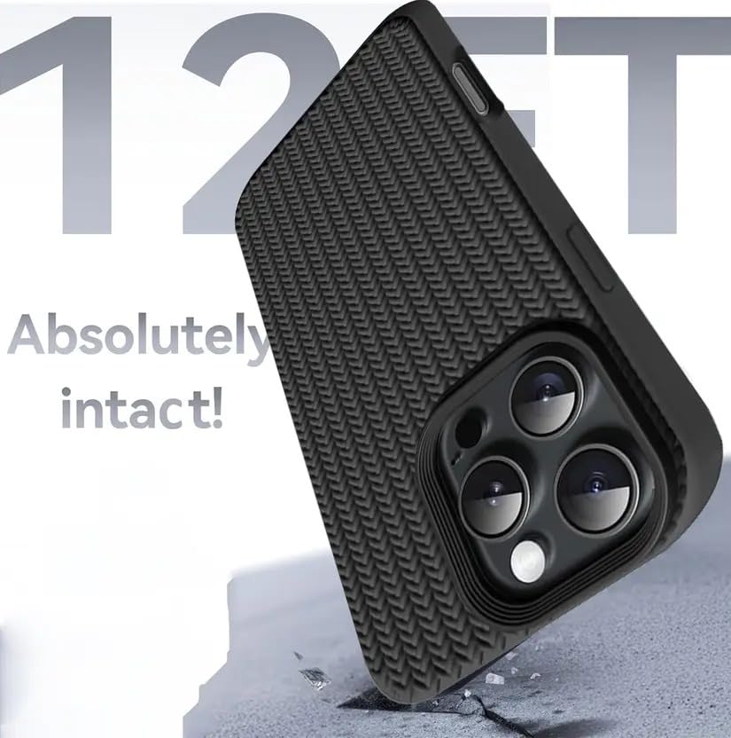 Image of Compatible with iPhone 16 Pro Max | Premium Textured Microfiber Candy Protective Case | Shock-Absorbing Back Cover with Enhanced Camera Guard (Black)