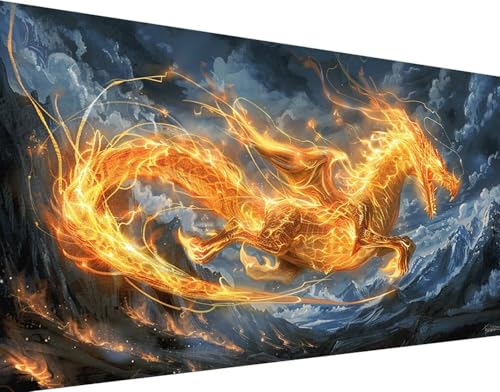 Kit Complet Broderie Diamant Dragon : Activité Manuelle Anti-Stress 5D