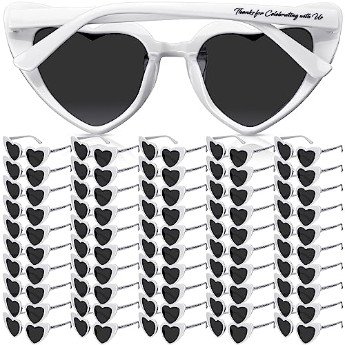 Vabean Wedding Heart Sunglasses Bulk Wedding Gifts Bachelorette Bridal Party Favors for Guests Reception - Main Image