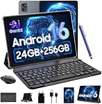 Tablette 10 po, Tablette Android 16 avec Stylo et Clavier, avec Gemini AI, 24Go RAM 256Go ROM Extensible à 2To, Tablette de jeu Octa-Core T606, 5000mAh avec Charge rapide