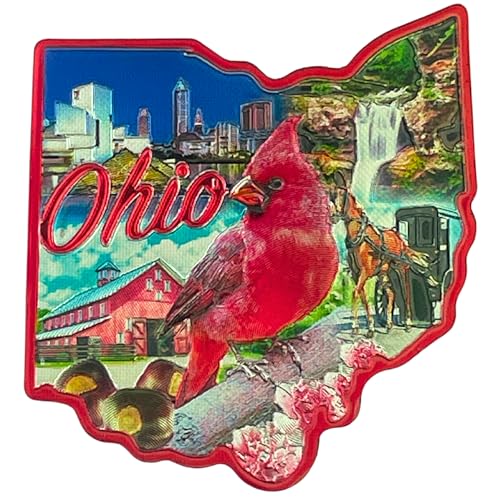 Imán pequeño estado Ohio, souvenir coleccionable 2 pulgadas miniatura 1