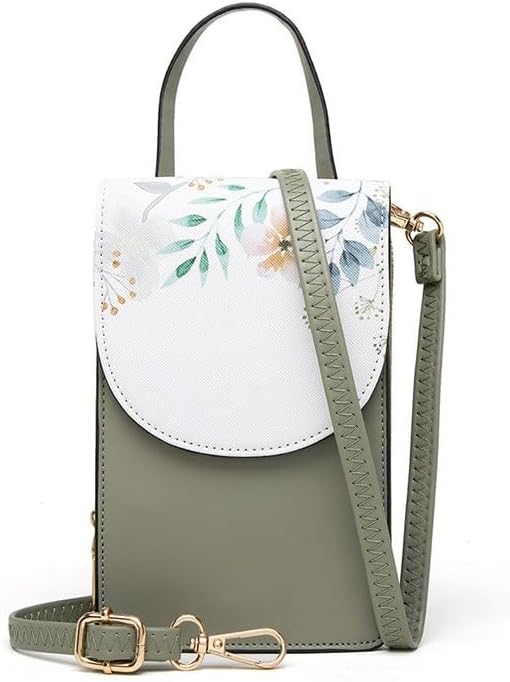 PU Print Mobile Phone Bag Women Versatile Mobile Phone Bag(Gray)