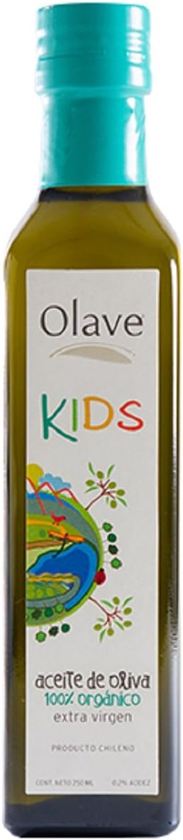 Olave Kids – NEW - 100% Organic Extra Virgin Olive Oil - Single Bottle- 250ml (8.45 Fl. Oz)