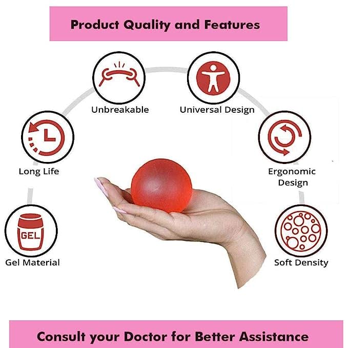 MCP Healthcare Exerciser Stress Ball/Gel Ball for Exercsier Stress Relief Gel Ball for Wrist Musles Wrist Support Exerciser Ball (Red) MCP Healthcare Exerciser Stress Ball/Gel Ball for Exercsier Stress Relief Gel Ball for Wrist Musles Wrist Support Exerciser Ball (Red)